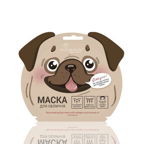 Viabeauty ТКАНИННА МАСКА ДЛЯ ОБЛИЧЧЯ З КОЛАГЕНОМ І МАСЛОМ КОКОСУ 